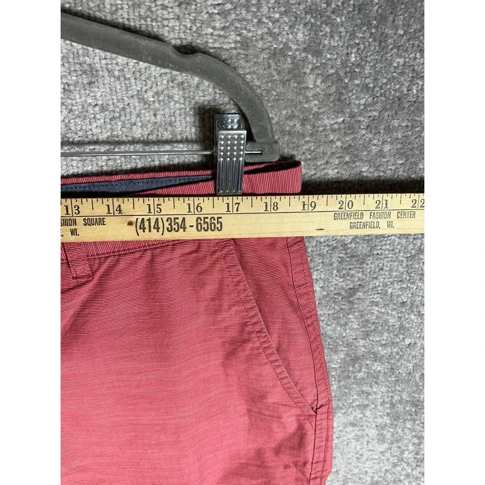 Tommy Hilfiger‎ Striped Chino Shorts Mens Size 36 Pale Red Cotton Pockets